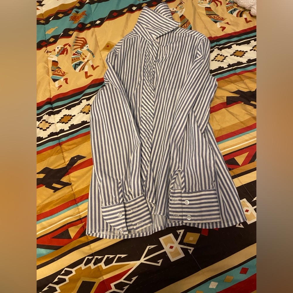 Pin stripe long sleeve button down